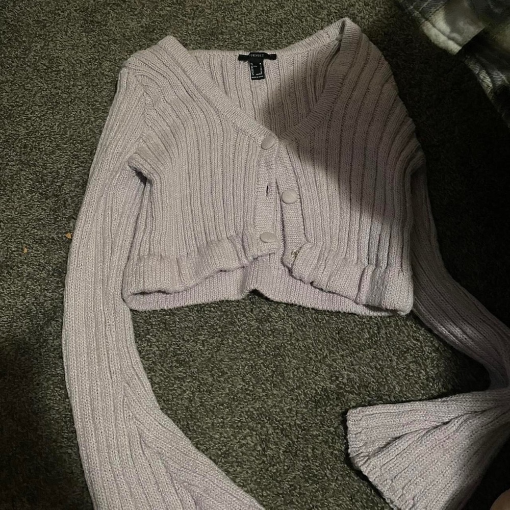 Forever 21 cropped bell sleeve cardigan